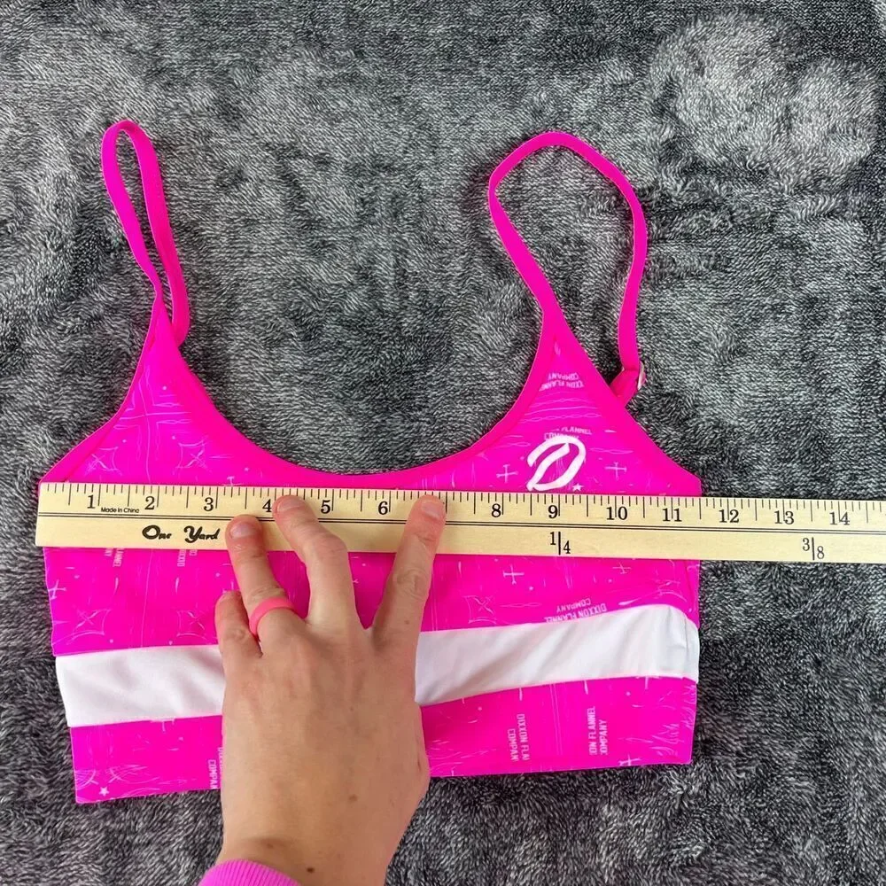Dixxon Flannel Co Bikini Two Piece Swimsuit Hot Pink White Women's S NWOT